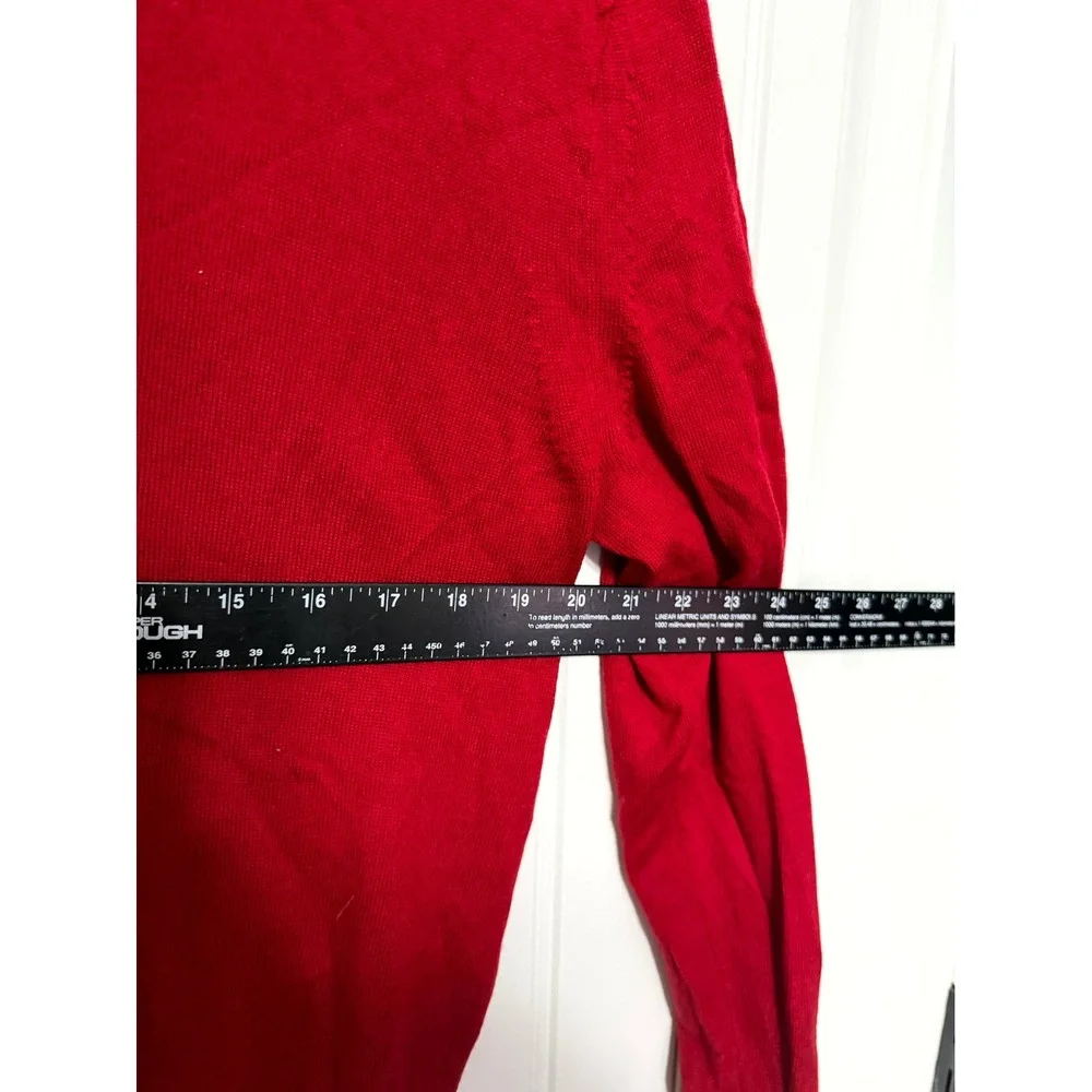 Banana Republic Sweater Mens Medium Red Extra Fine Merino Wool Crewneck
